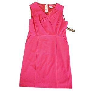 New York & Company Womens Stretch Sheath Dress Magenta Size 12 Knee Length